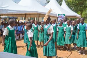 School girls performing